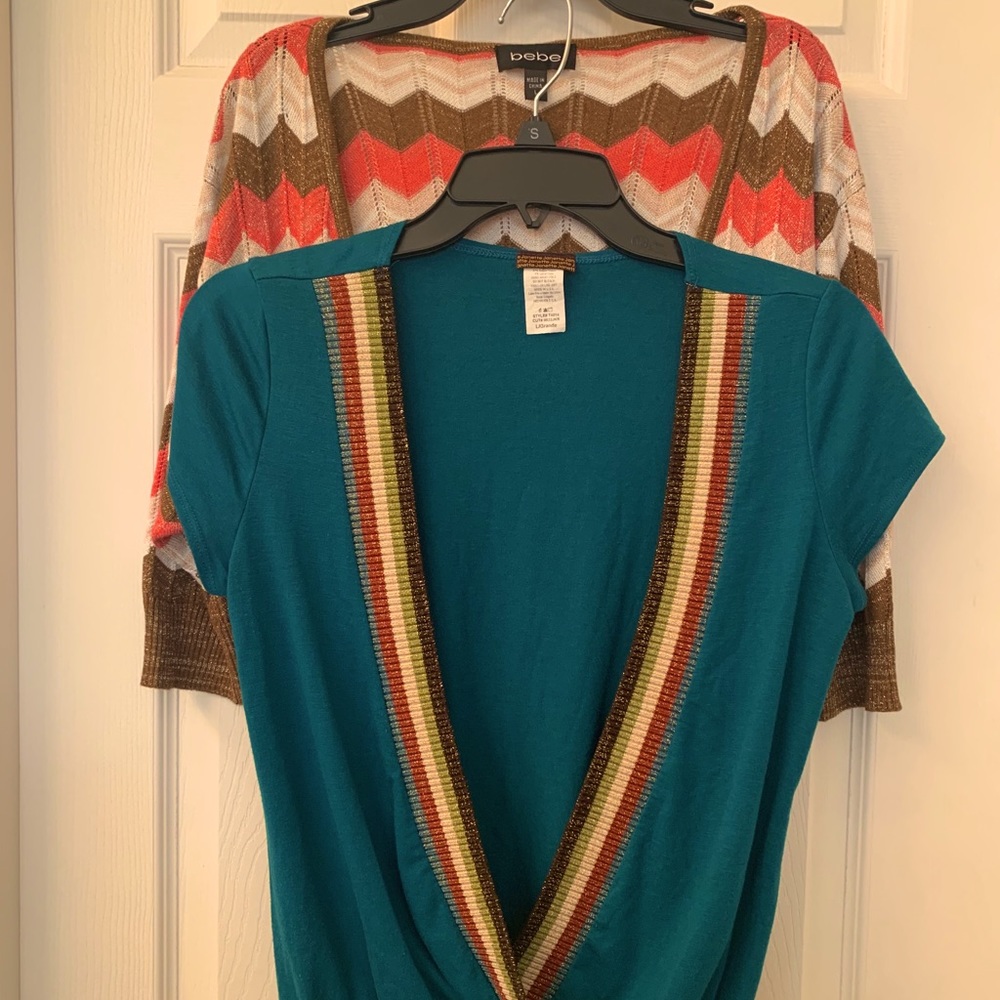 BEBE Crop Top Sweater + Bonus Top not Bebe  (2pcs)